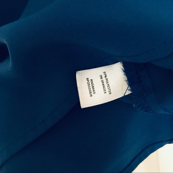 *SOLD Nordstrom Frenchi Deep Blue Chiffon Tank Top - Picture 6 of 7